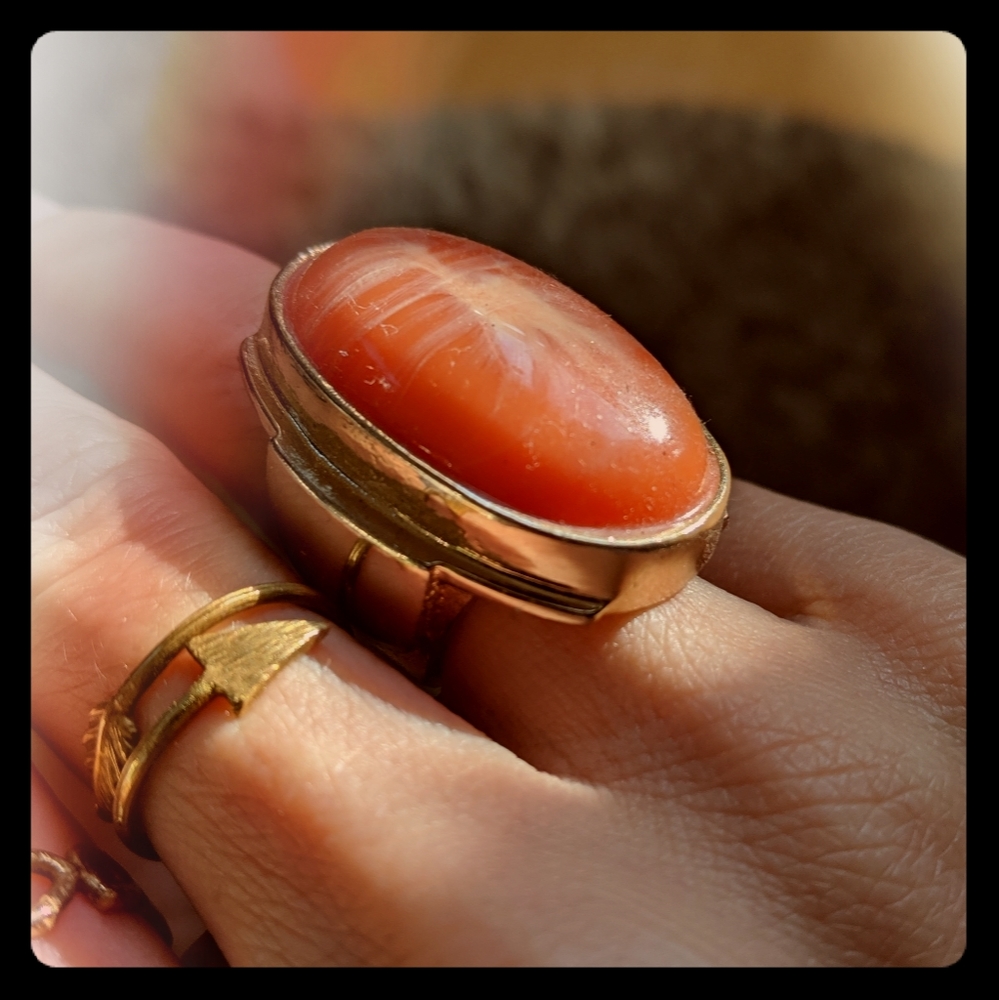 Fun large pink marble ring